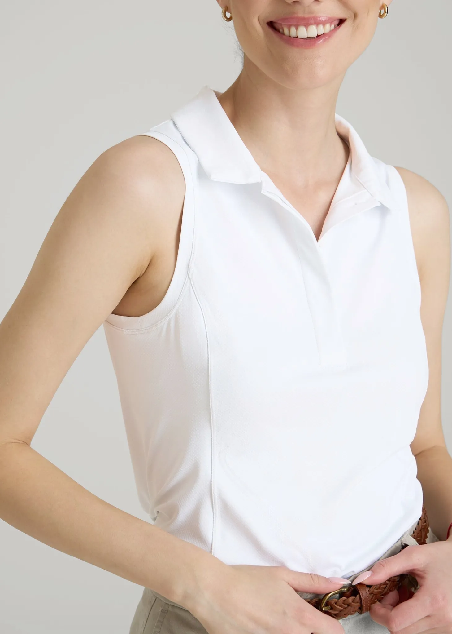 Active Sleeveless Polo Shirt for Tall Women