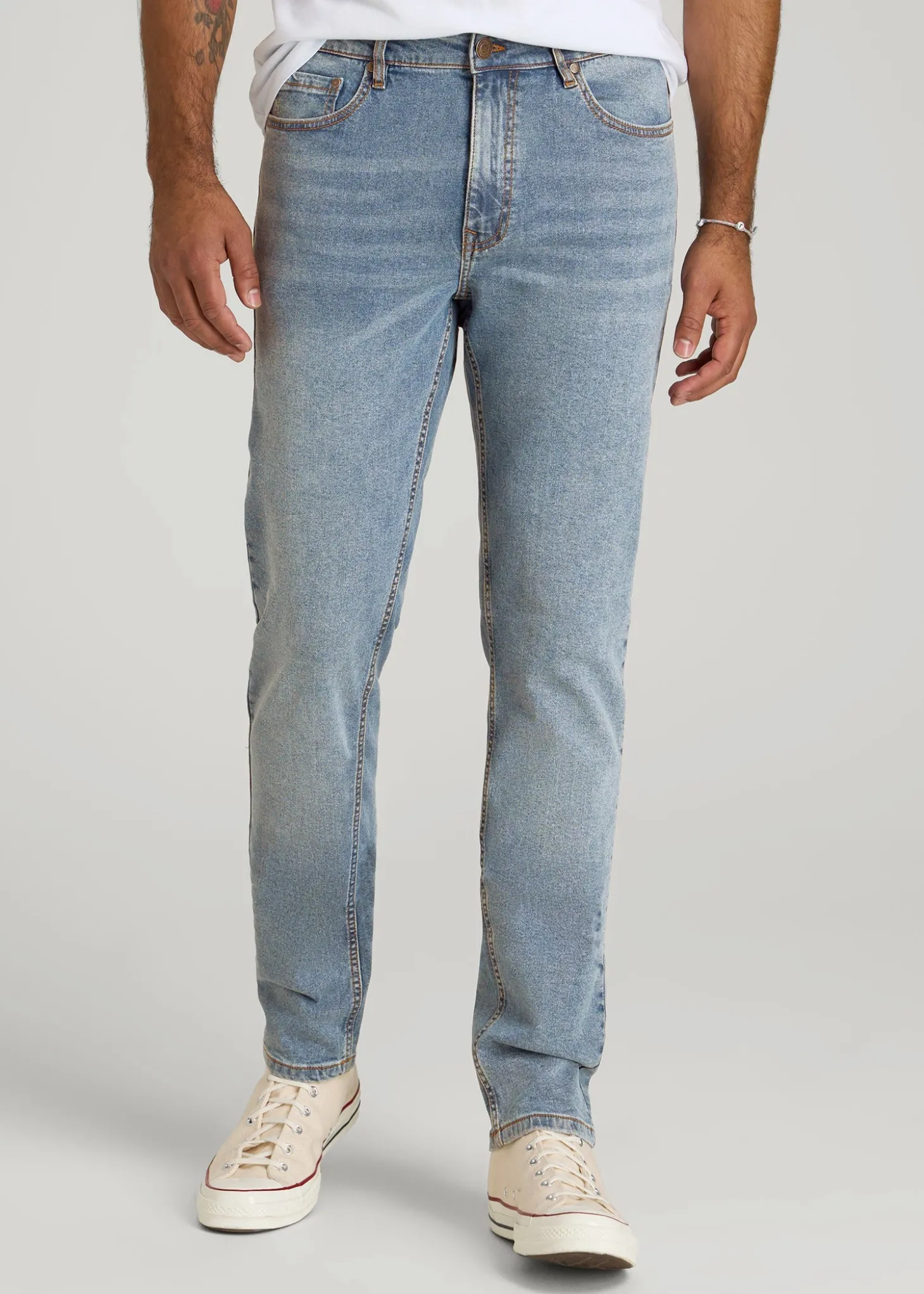 A.T. Basics Men's Dylan Slim Fit Jeans for Tall Men