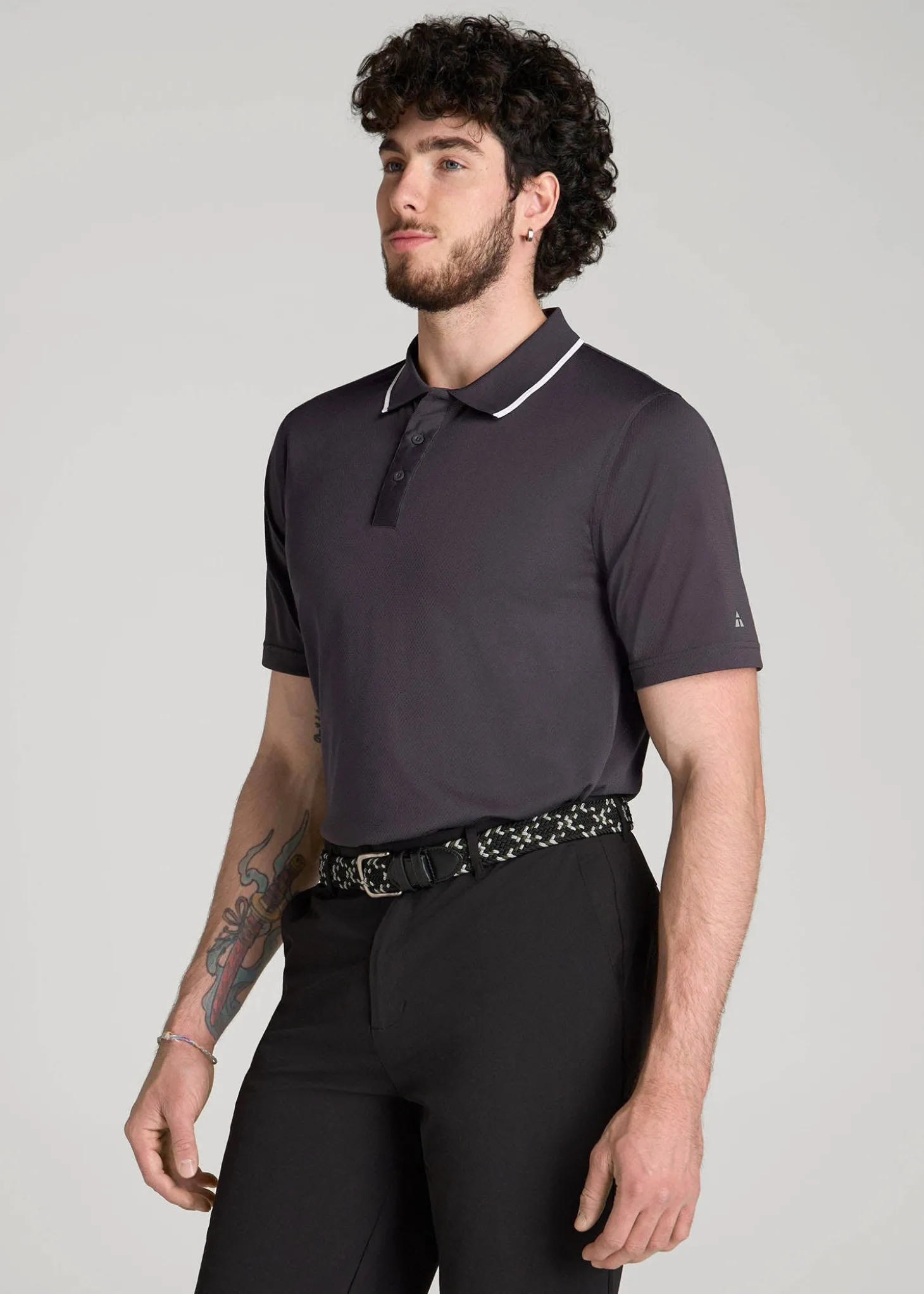 A.T. Performance Tipped Golf Polo for Tall Men