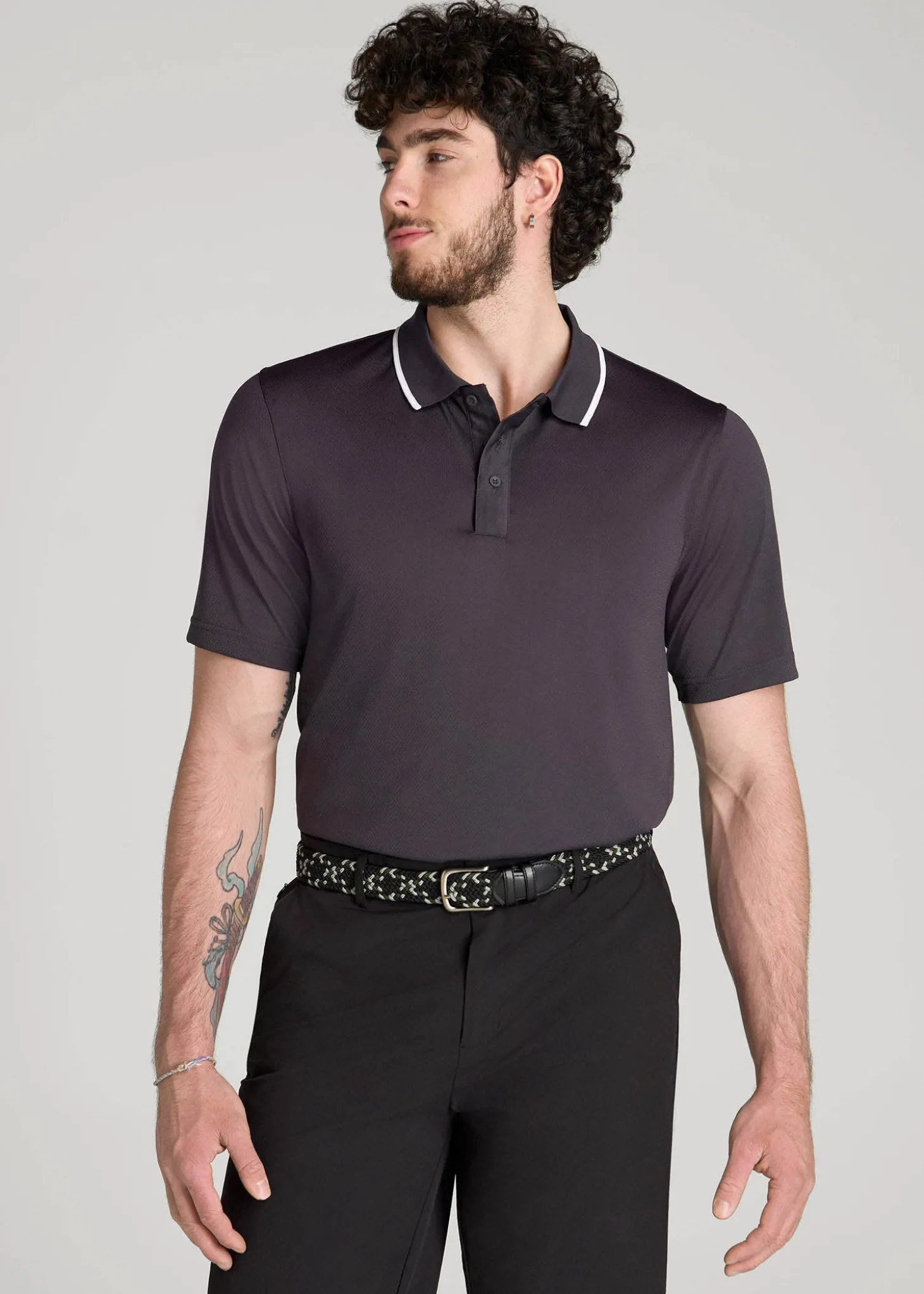 A.T. Performance Tipped Golf Polo for Tall Men
