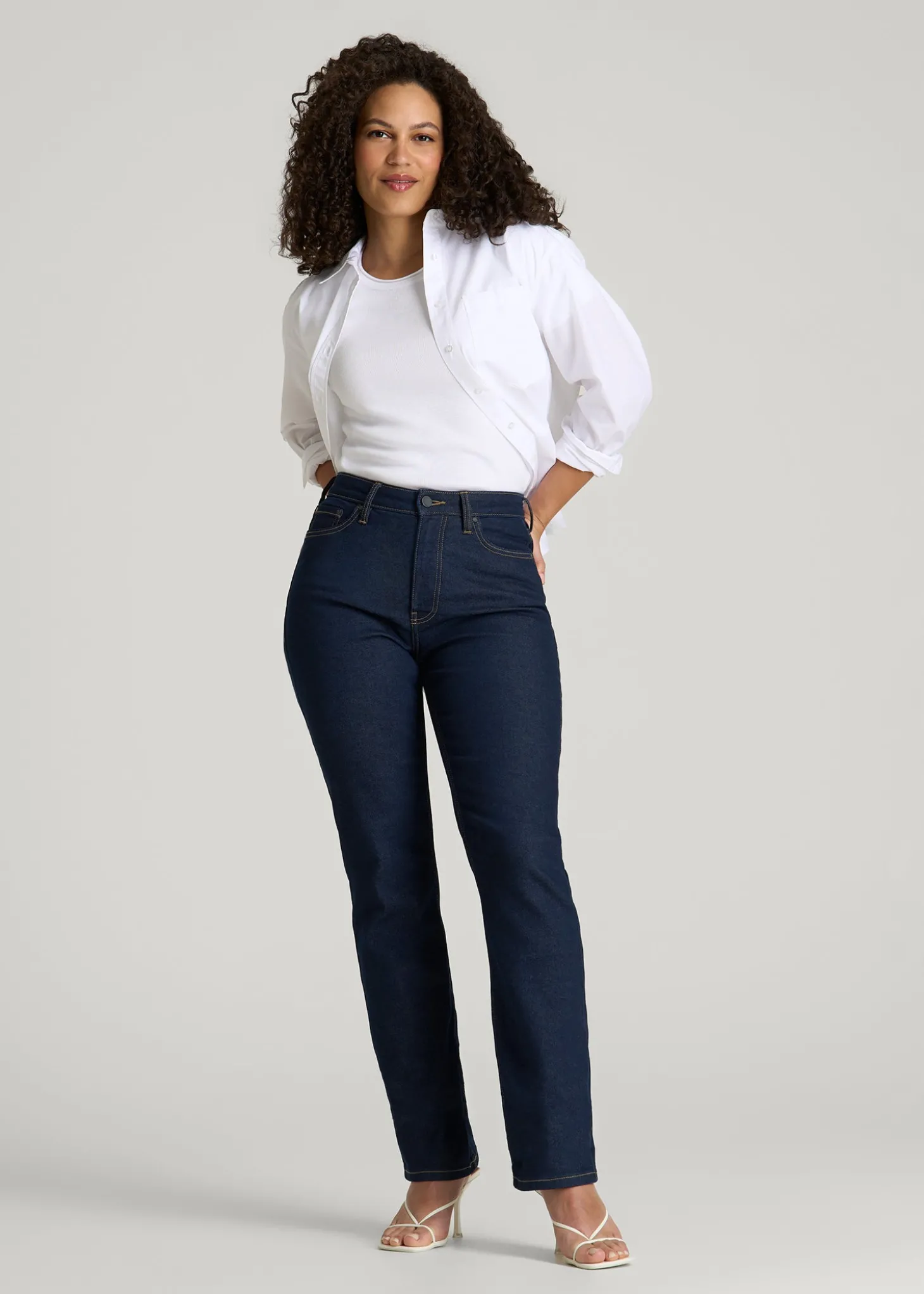 Avery Curve High-Rise Straight Leg Jeans for Tall Women