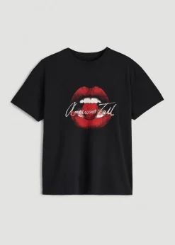 Black Cherry Lips Graphic Tee for Tall Women
