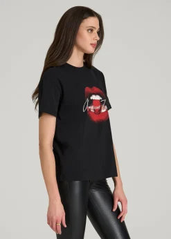 Black Cherry Lips Graphic Tee for Tall Women