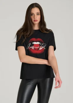 Black Cherry Lips Graphic Tee for Tall Women
