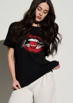 Black Cherry Lips Graphic Tee for Tall Women