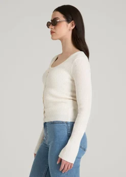 Boucle Knit Cardigan for Tall Women
