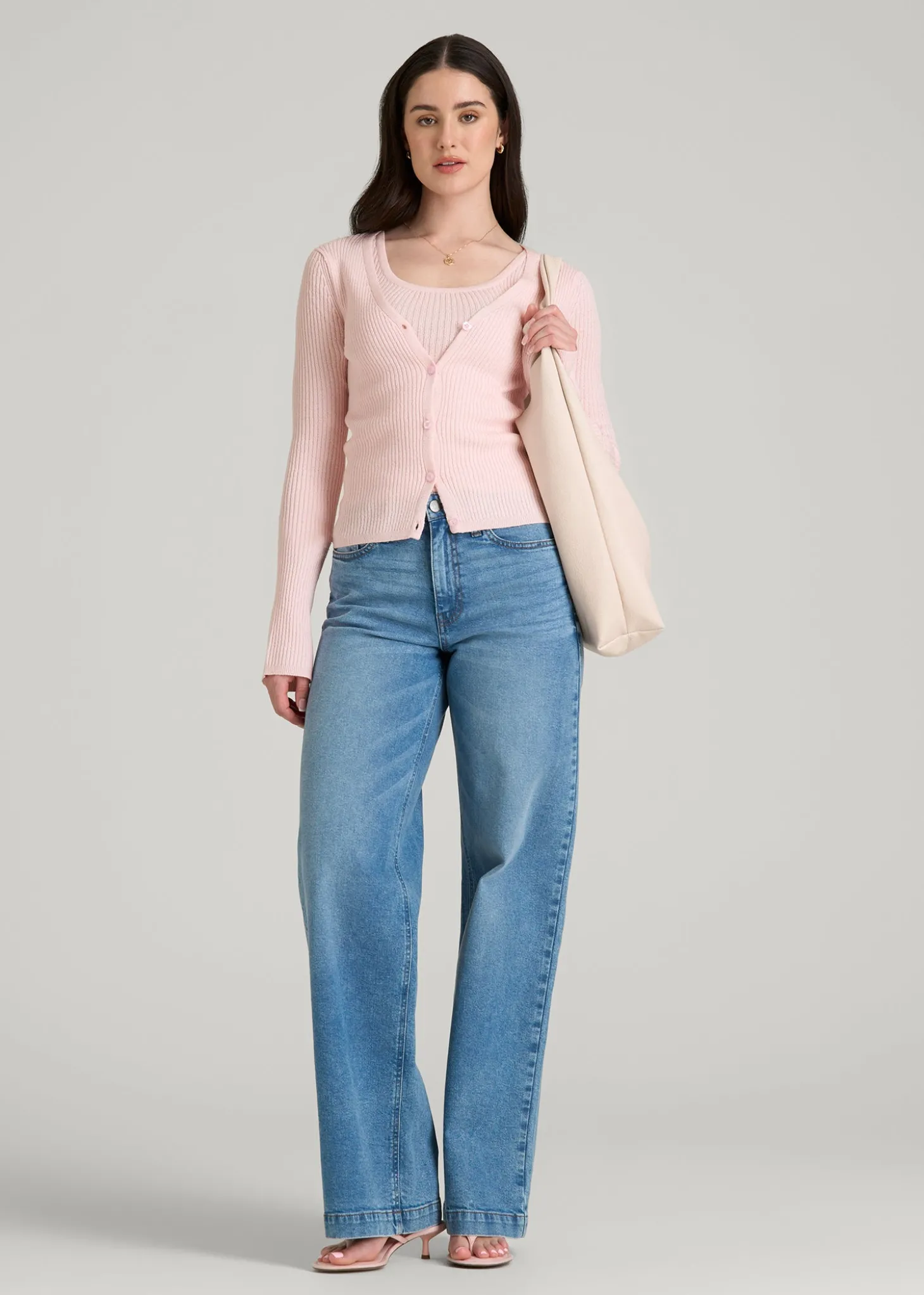 Boucle Knit Cardigan for Tall Women