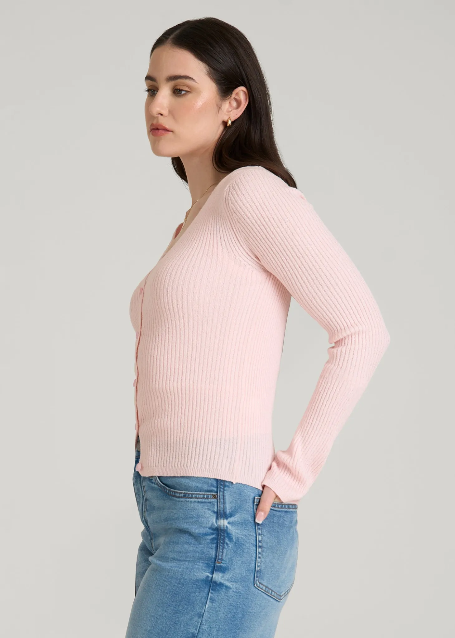 Boucle Knit Cardigan for Tall Women