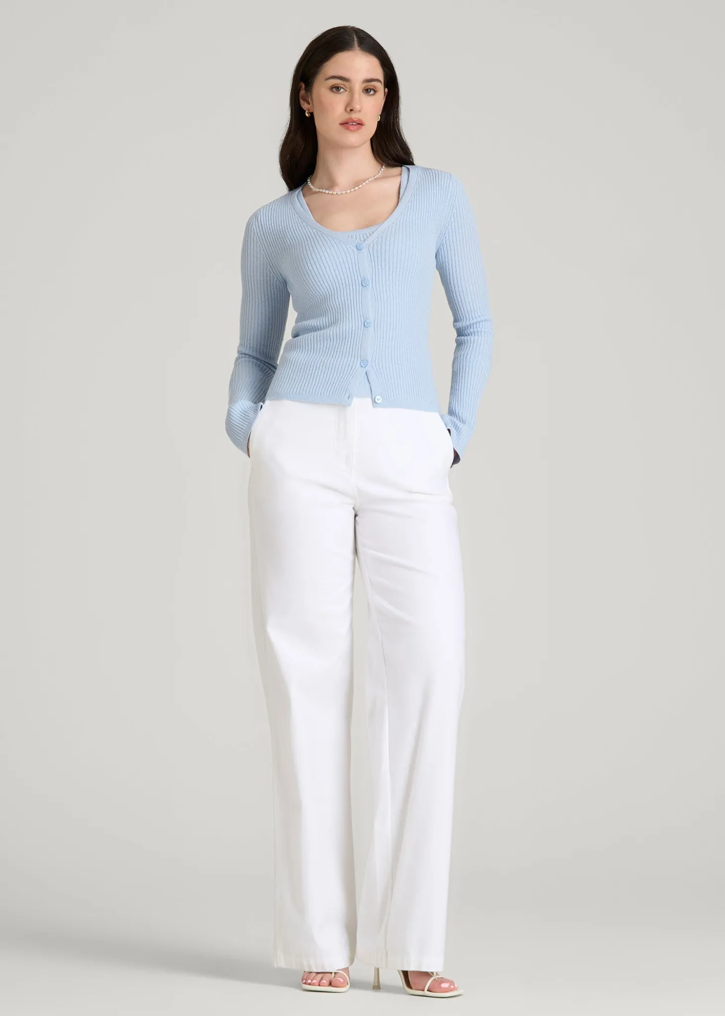 Boucle Knit Cardigan for Tall Women