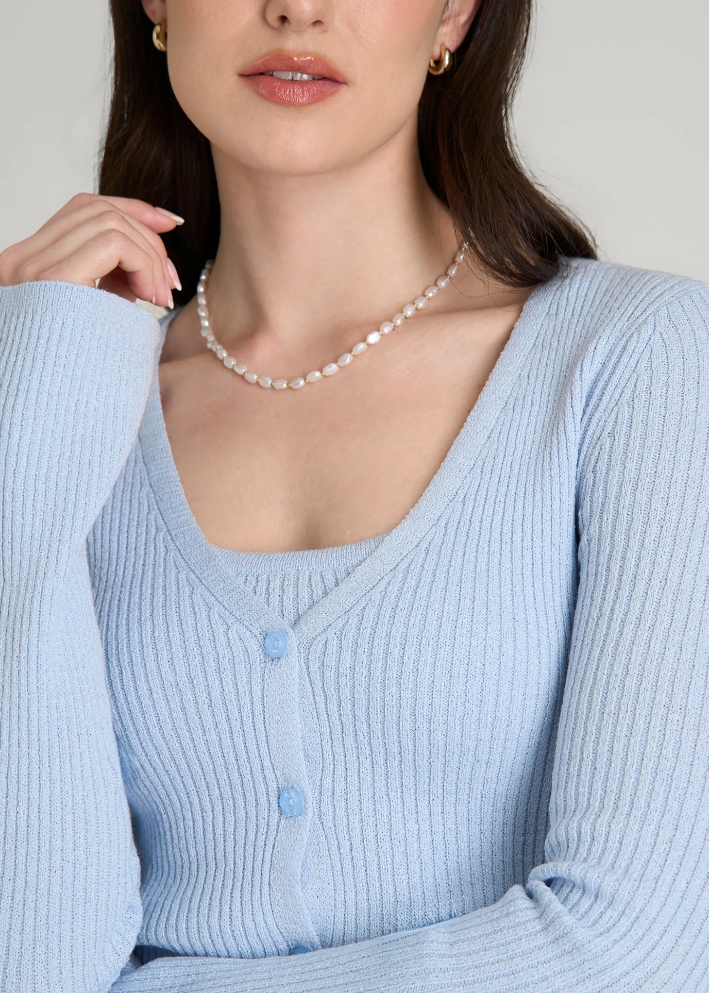 Boucle Knit Cardigan for Tall Women