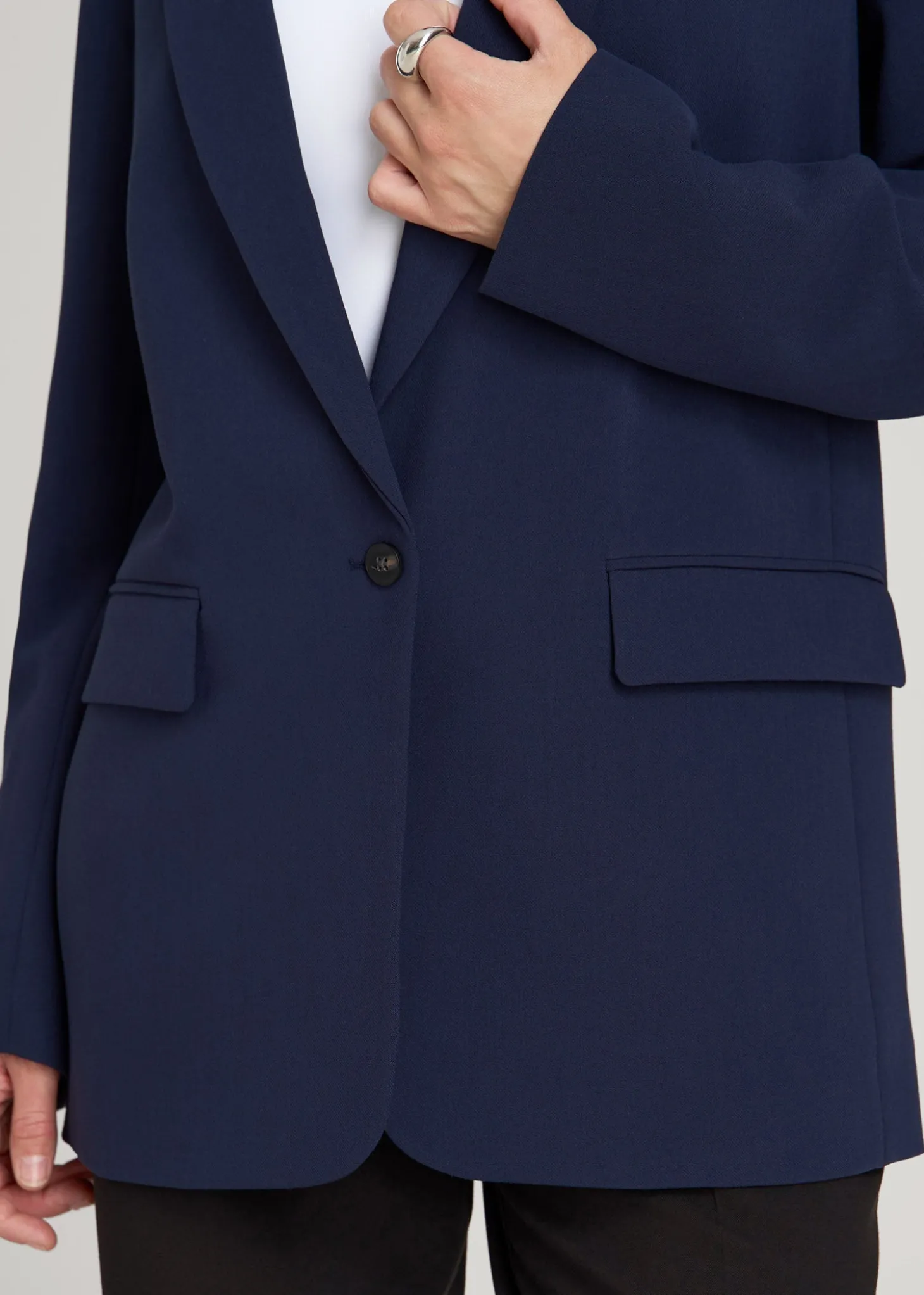 Boyfriend Fit Single-Button Blazer for Tall Women