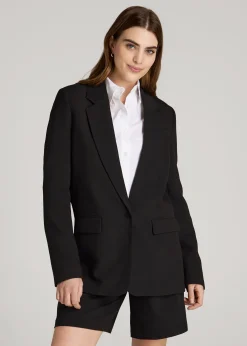 Boyfriend Fit Single-Button Blazer for Tall Women