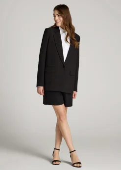 Boyfriend Fit Single-Button Blazer for Tall Women