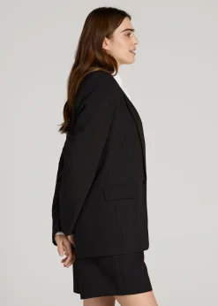 Boyfriend Fit Single-Button Blazer for Tall Women