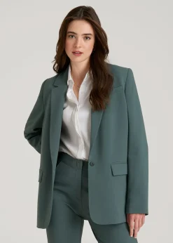 Boyfriend Fit Single-Button Blazer for Tall Women