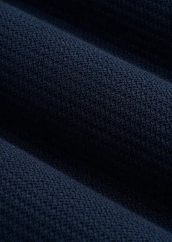 Braided Knit Short Sleeve Polo Cardigan for Tall Men