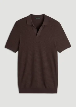 Braided Knit Sweater Polo for Tall Men