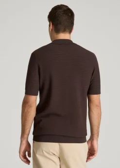 Braided Knit Sweater Polo for Tall Men