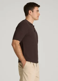 Braided Knit Sweater Polo for Tall Men