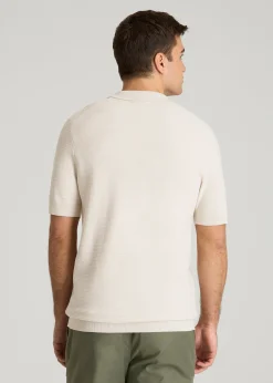 Braided Knit Sweater Polo for Tall Men