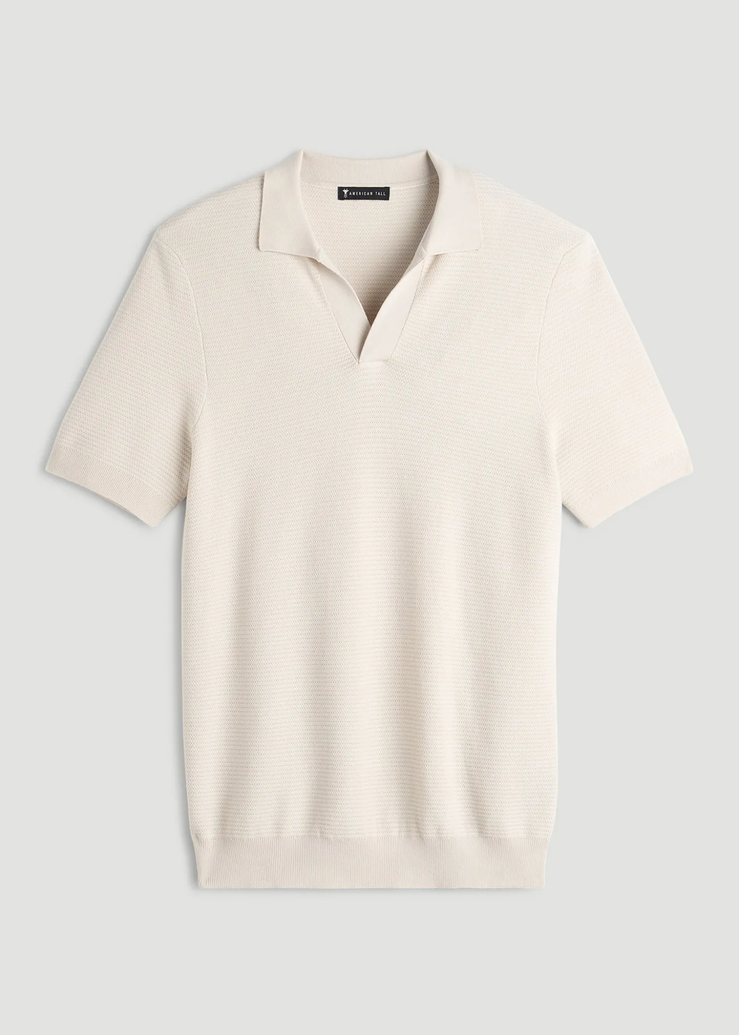 Braided Knit Sweater Polo for Tall Men