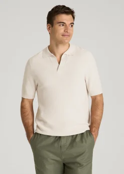 Braided Knit Sweater Polo for Tall Men