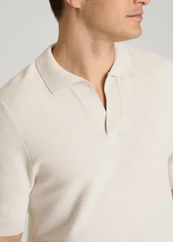 Braided Knit Sweater Polo for Tall Men