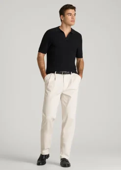 Braided Knit Sweater Polo for Tall Men