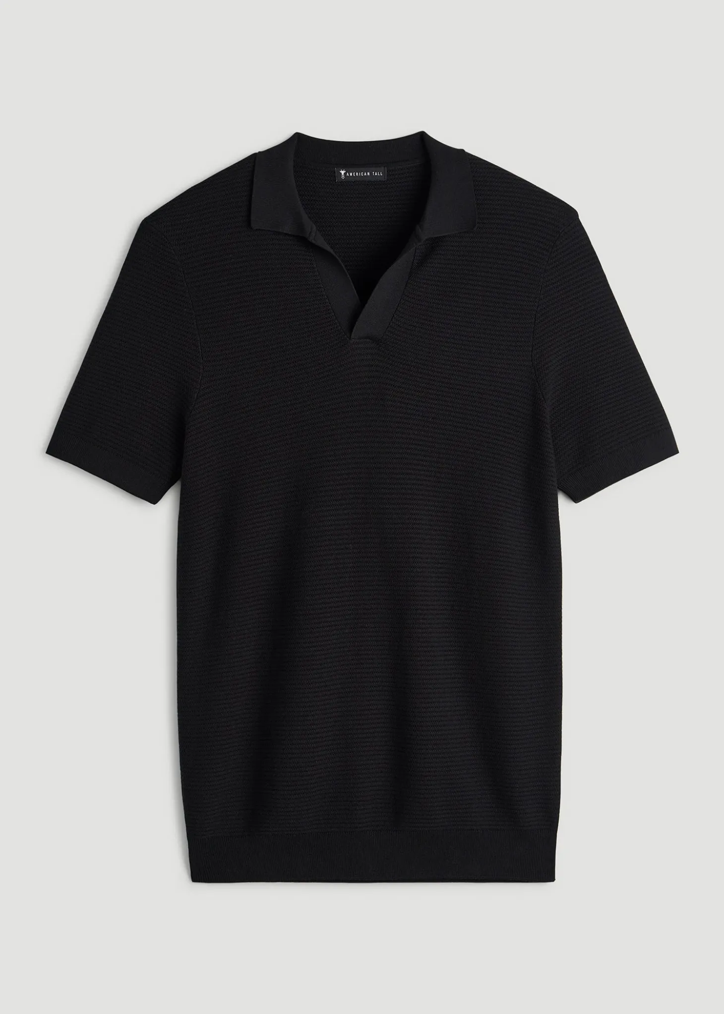 Braided Knit Sweater Polo for Tall Men