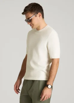 Braided Knit T-Shirt for Tall Men