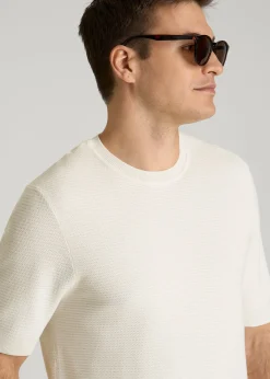 Braided Knit T-Shirt for Tall Men