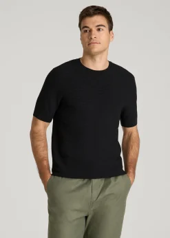 Braided Knit T-Shirt for Tall Men