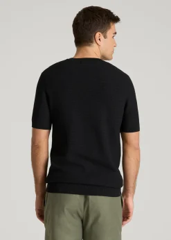 Braided Knit T-Shirt for Tall Men