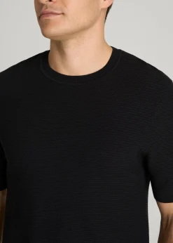Braided Knit T-Shirt for Tall Men