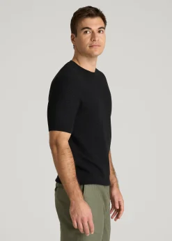 Braided Knit T-Shirt for Tall Men