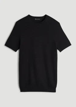 Braided Knit T-Shirt for Tall Men