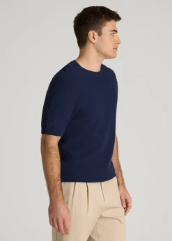 Braided Knit T-Shirt for Tall Men