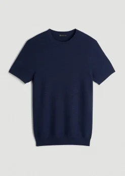 Braided Knit T-Shirt for Tall Men