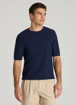 Braided Knit T-Shirt for Tall Men