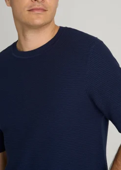 Braided Knit T-Shirt for Tall Men