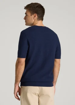 Braided Knit T-Shirt for Tall Men
