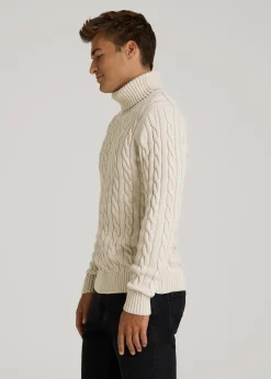 Cable Knit Turtleneck for Tall Men