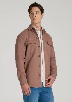 Casual Twill Shirt Jacket for Tall Men