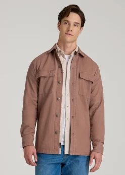 Casual Twill Shirt Jacket for Tall Men