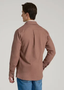 Casual Twill Shirt Jacket for Tall Men