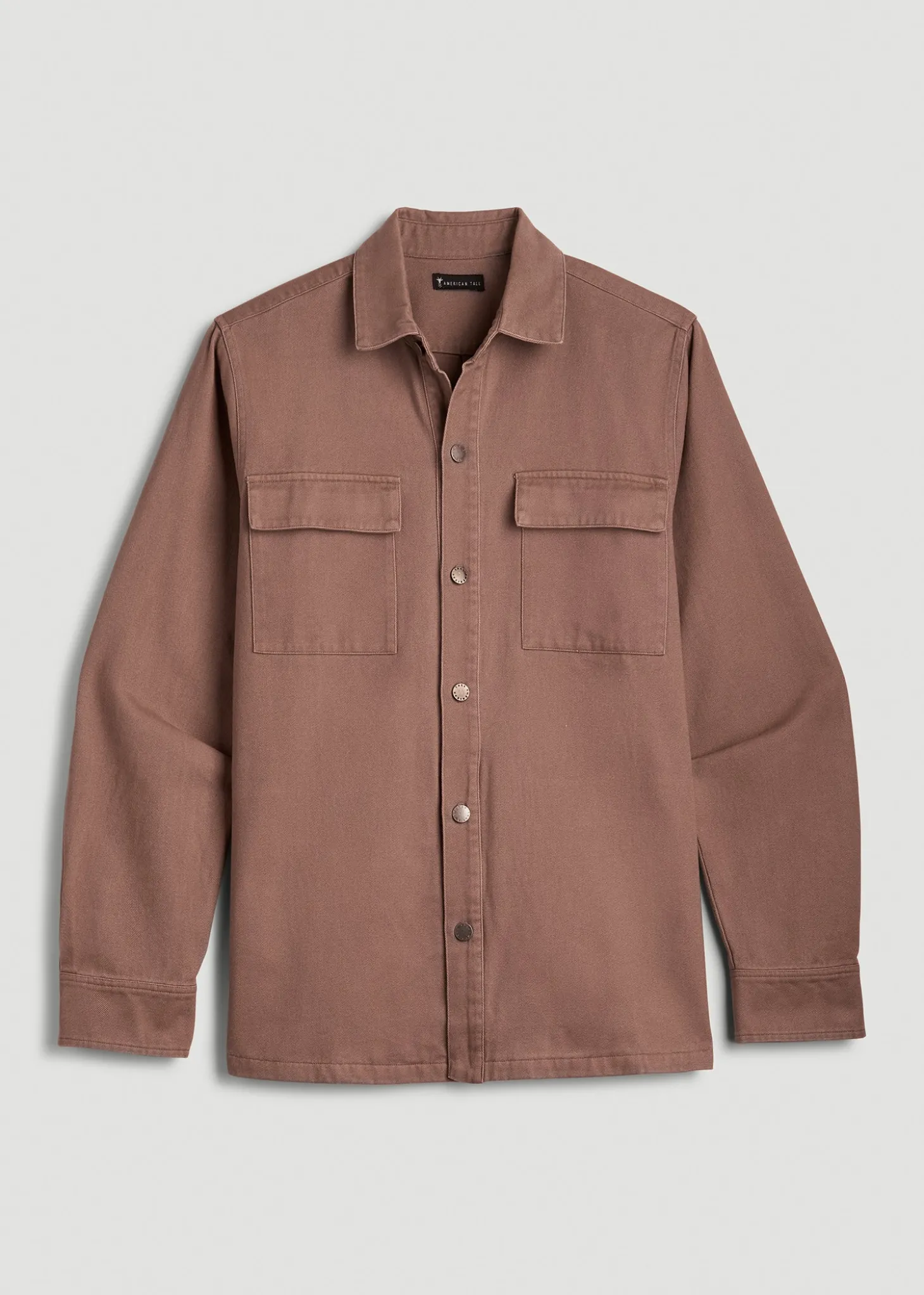Casual Twill Shirt Jacket for Tall Men