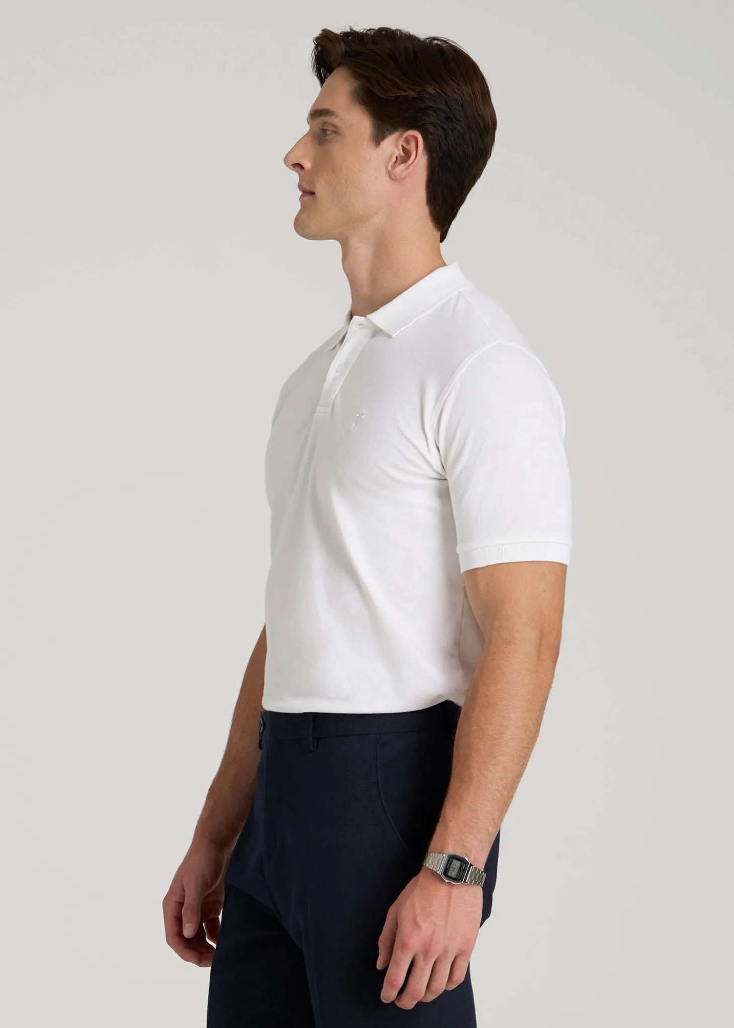Classic Polo with Embroidered Logo for Tall Men