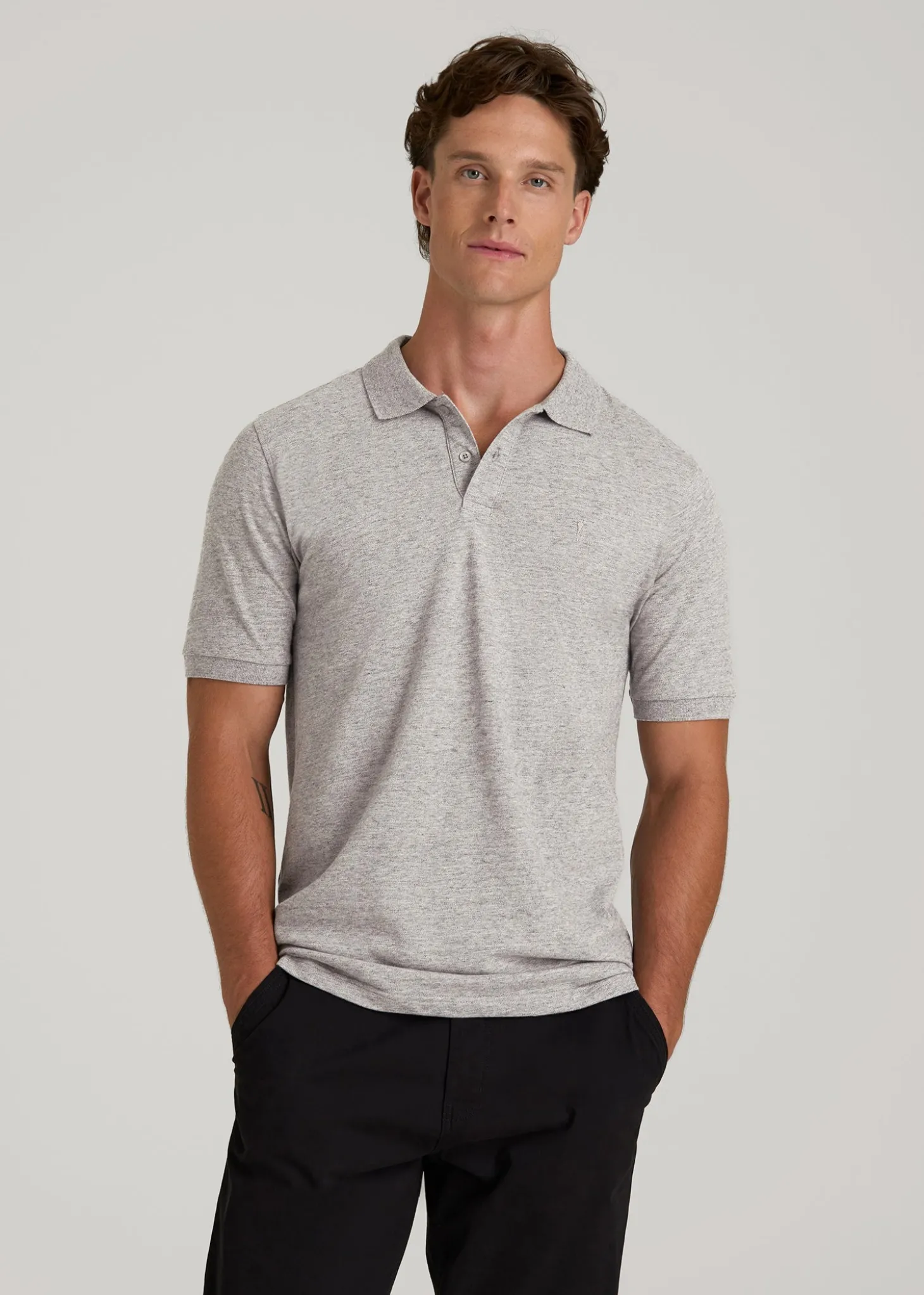 Classic Polo with Embroidered Logo for Tall Men
