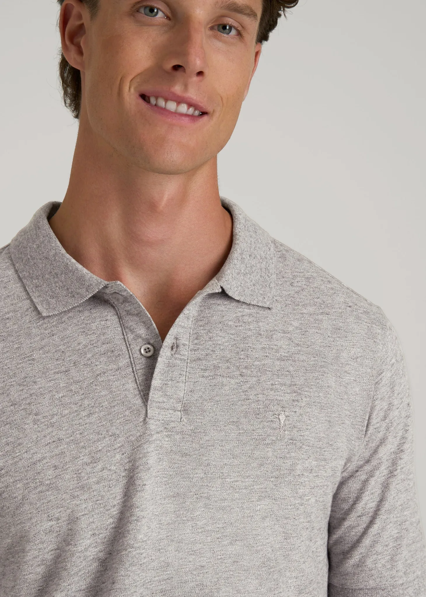 Classic Polo with Embroidered Logo for Tall Men