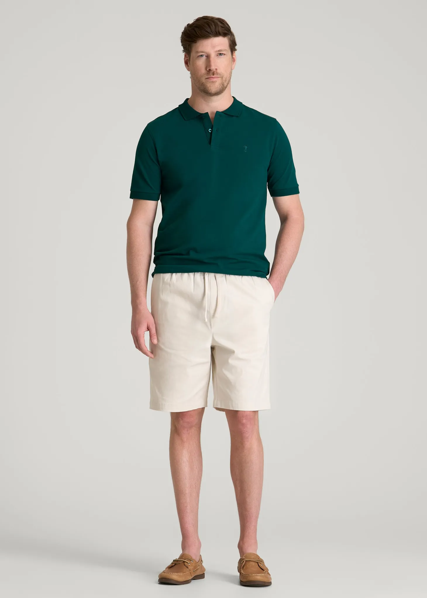 Classic Polo with Embroidered Logo for Tall Men